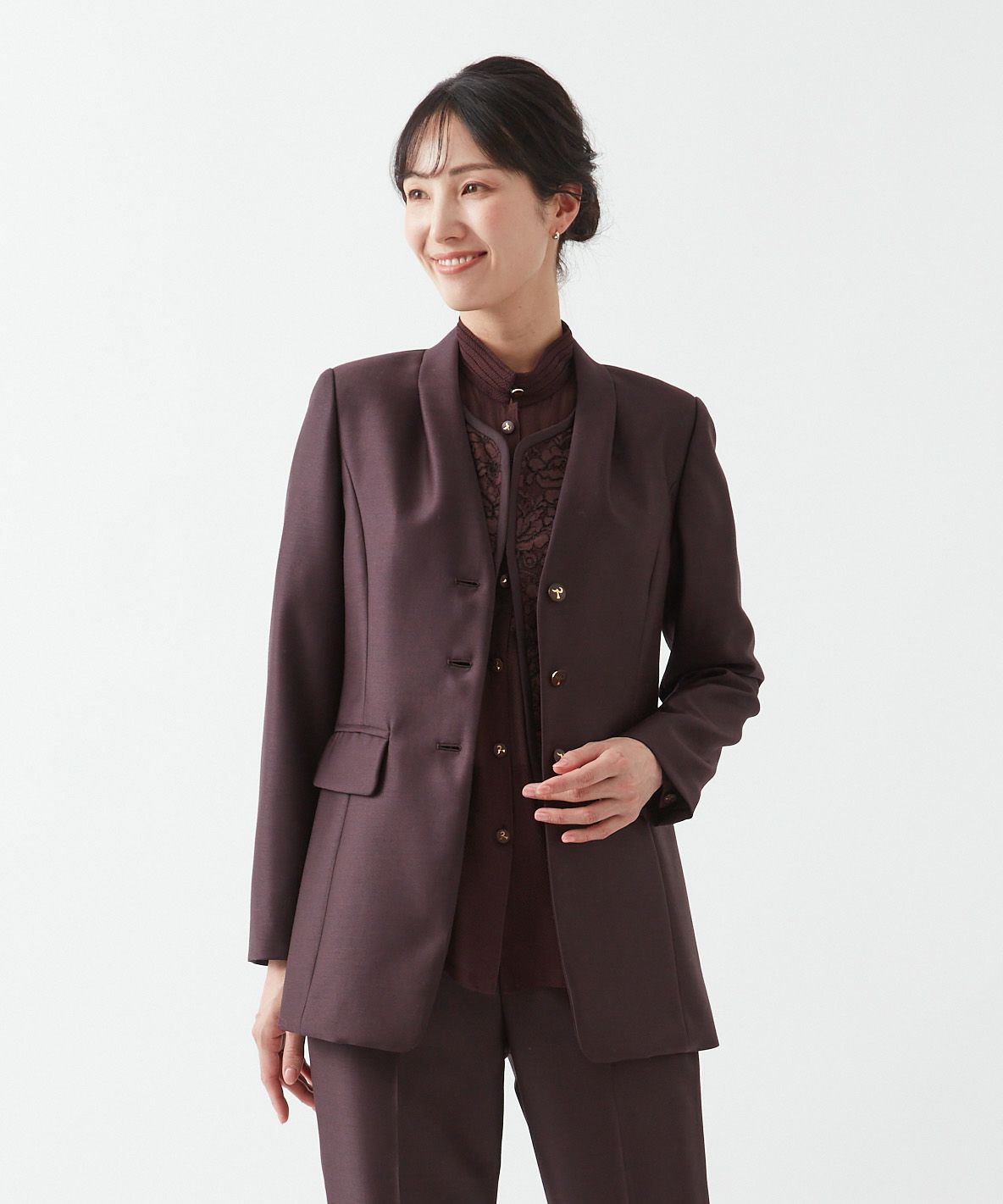 定価108900円インポート ロッサrossaノーカラーライトジャケット Rossa】ノーカラージャケット｜【公式】ロッサオンラインストア（通販